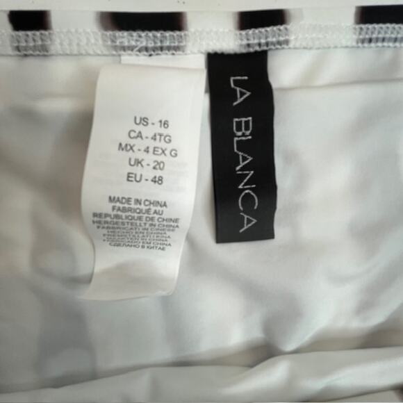 La Blanca NEW Bamboo Adjustable Loop Hipster Swim bottom Size 16 - Picture 7 of 7